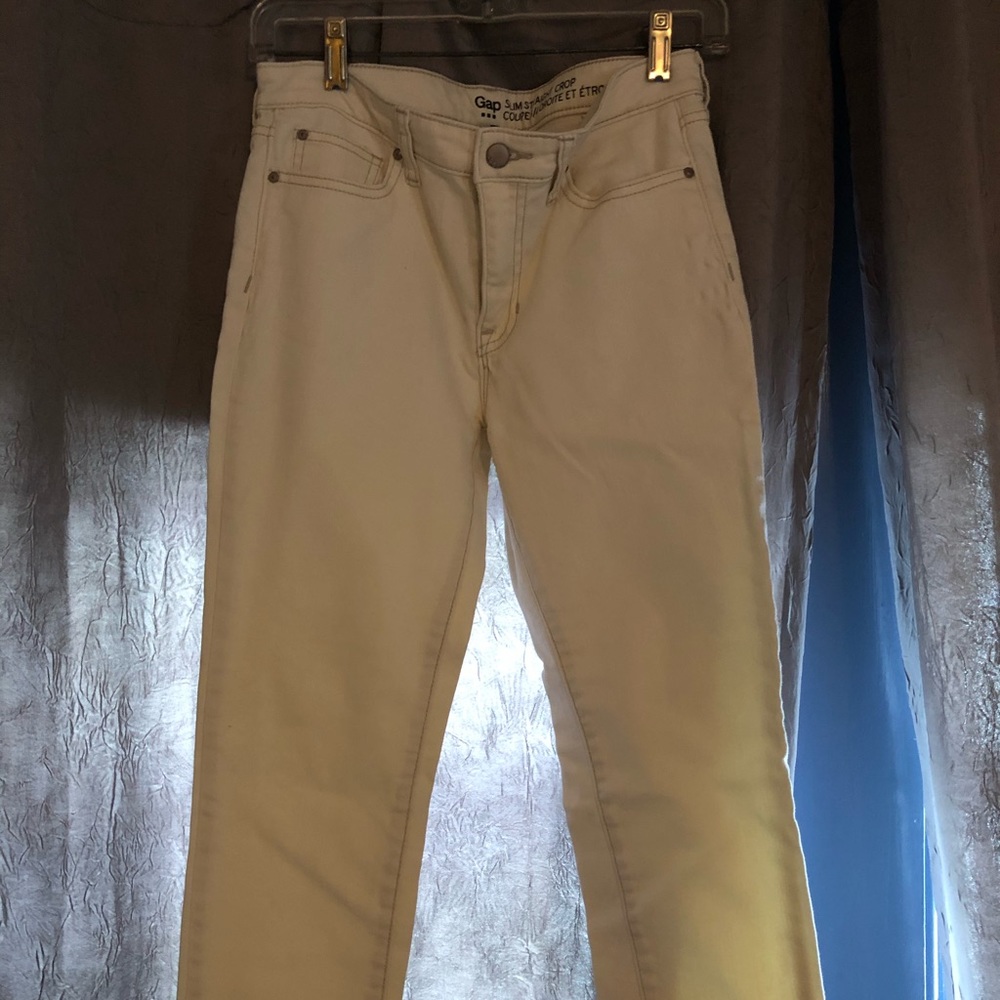 Gap off white denim (slim straight crop)
